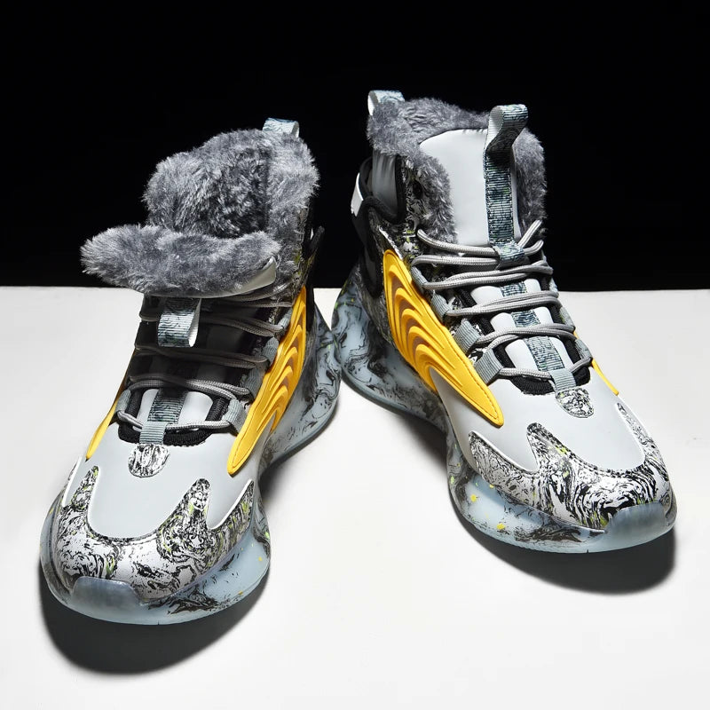 Men's Winter Boots  – Warm Plush Waterproof Sneakers, Non-Slip Casual Snow Shoes