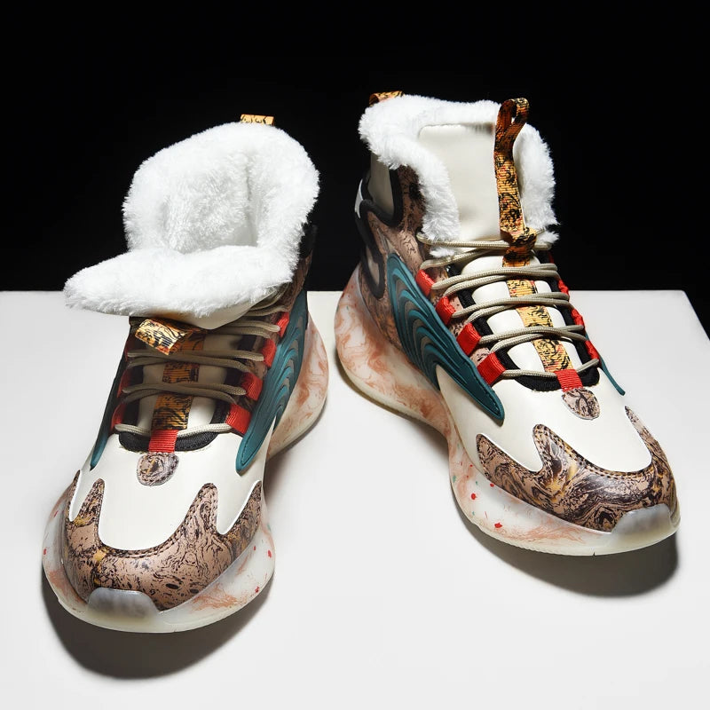 Men's Winter Boots  – Warm Plush Waterproof Sneakers, Non-Slip Casual Snow Shoes