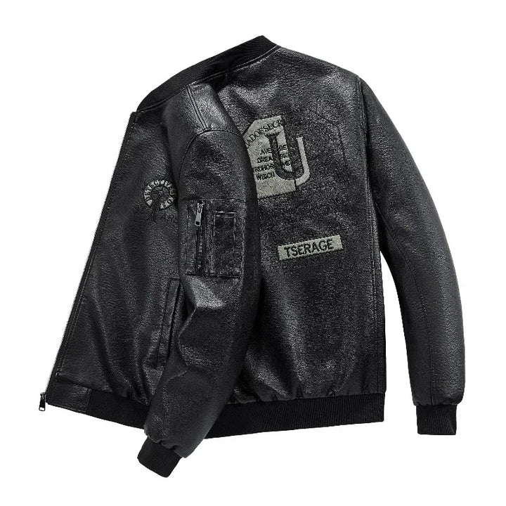 Men's Autumn Winter Fashion Leather Jacket -  Warm Casual Motorcycle Jacket