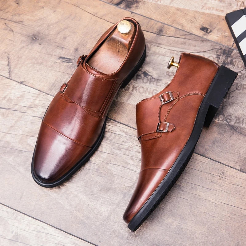 Men's Genuine Leather Oxford Shoes - British Lace-Up Dress Shoes