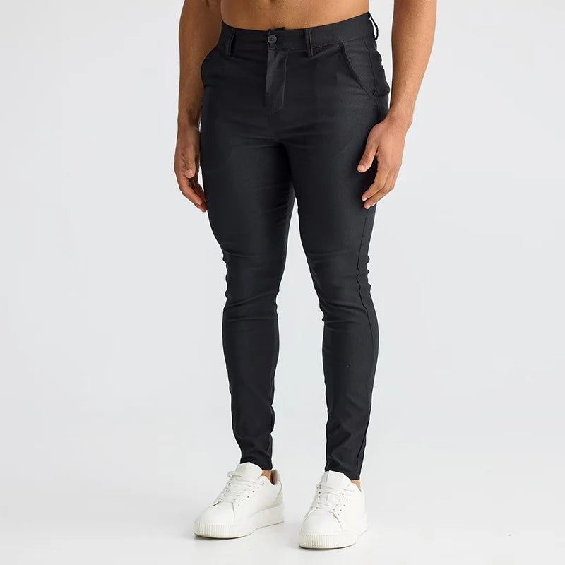 Modern Men's Formal Casual Pants Straight Fit Classic Trousers