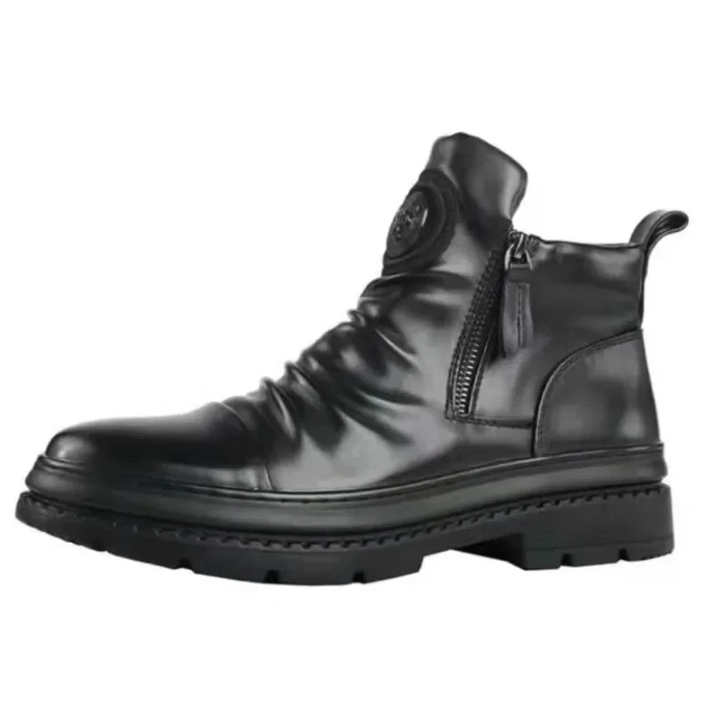 Men's British Style Leather Shoes Ankle Boots