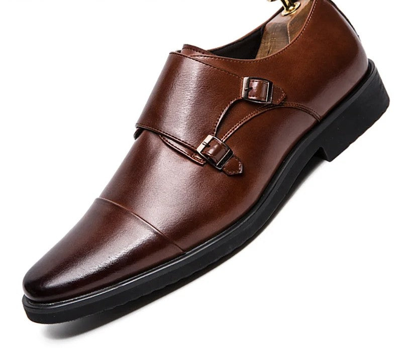 Men's Genuine Leather Oxford Shoes - British Lace-Up Dress Shoes