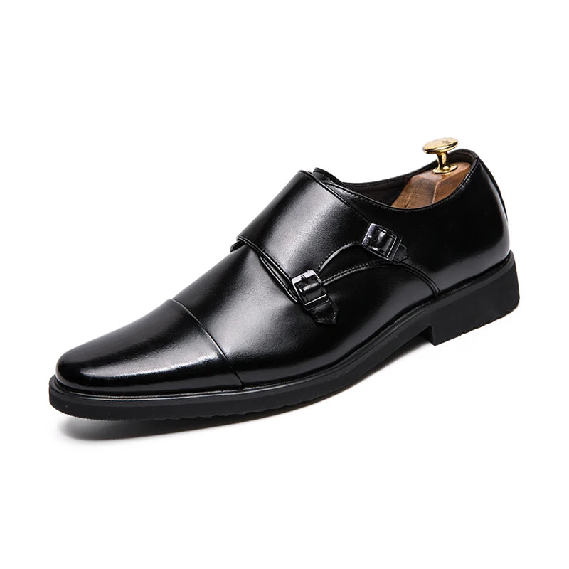 Men's Genuine Leather Oxford Shoes - British Lace-Up Dress Shoes