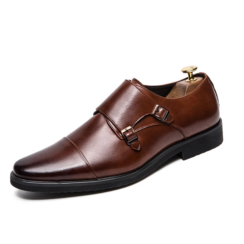Men's Genuine Leather Oxford Shoes - British Lace-Up Dress Shoes