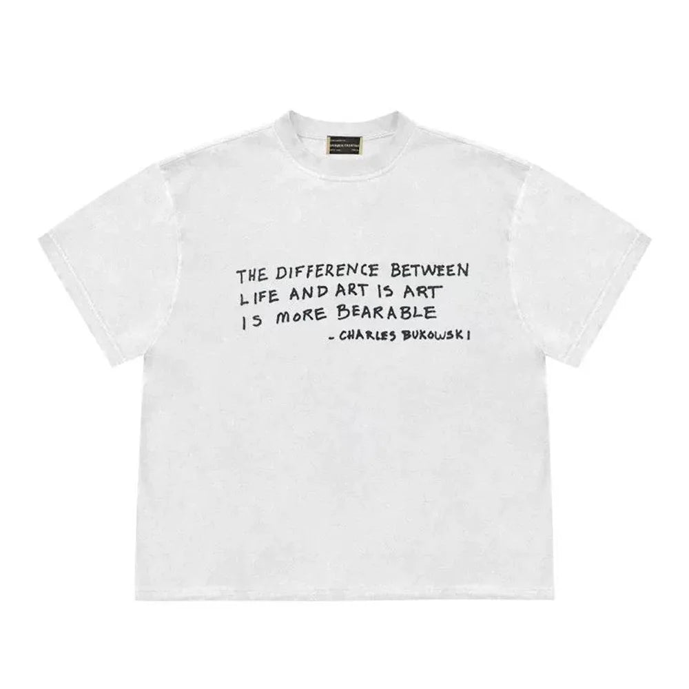 Men's Abstract Sketch Print T-Shirt - Oversized Crew Neck Streetwear