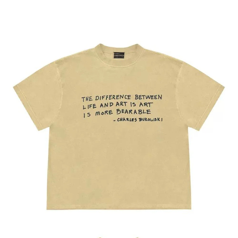 Men's Abstract Sketch Print T-Shirt - Oversized Crew Neck Streetwear
