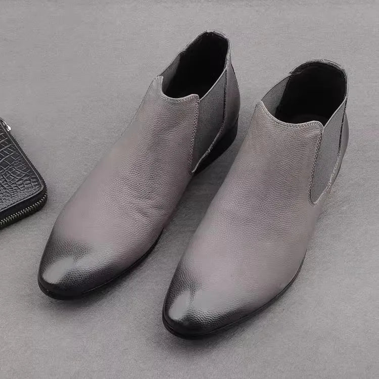 Men’s Italian Genuine Leather Boots – Premium European Style Formal Footwear