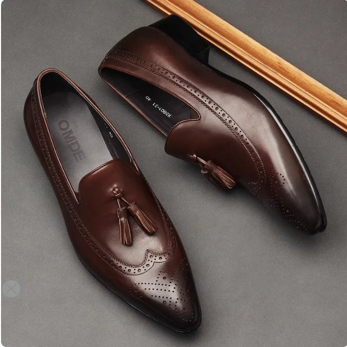 Men’s Genuine Cowhide Leather Brogue Shoes