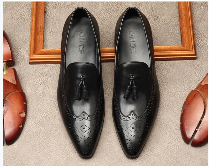 Men’s Genuine Cowhide Leather Brogue Shoes