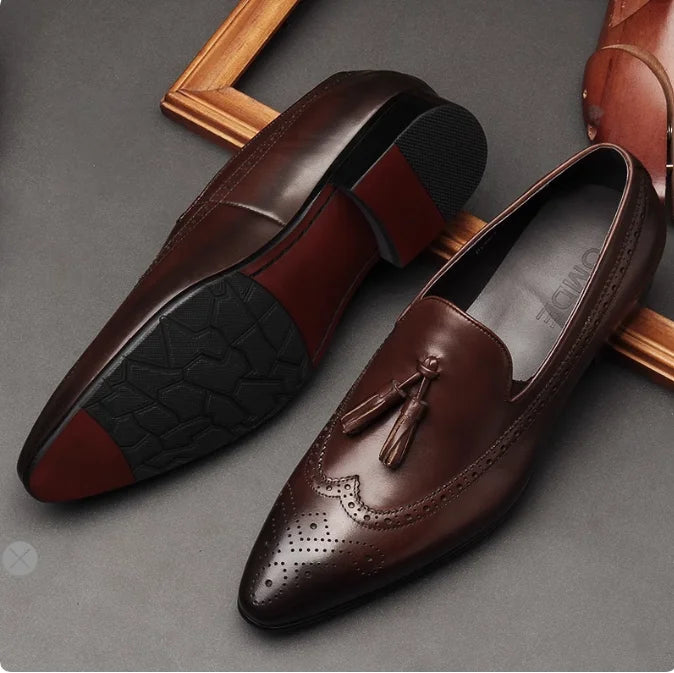 Men’s Genuine Cowhide Leather Brogue Shoes