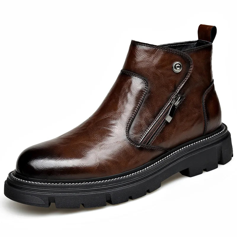 Modern Mens Leather Boots Formal Shoes