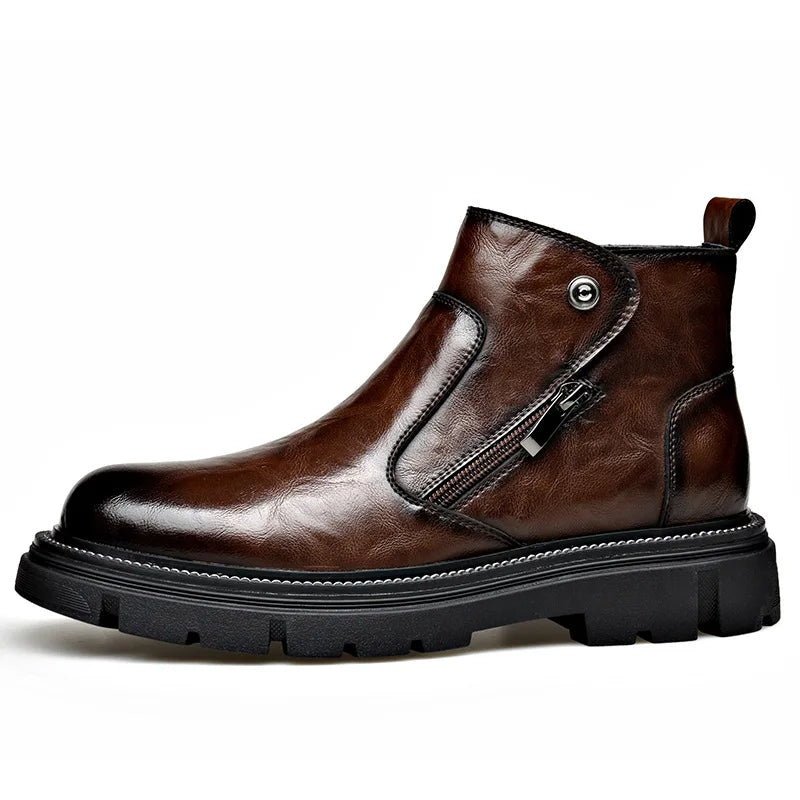 Modern Mens Leather Boots Formal Shoes