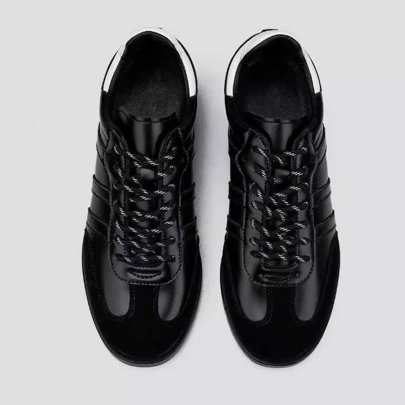 Men’s Fashion Round-Toe Casual Leather– Black Lace-Up Formal & Casual Mens Footwear