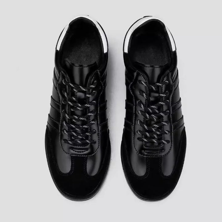 Men’s Fashion Round-Toe Casual Leather– Black Lace-Up Formal & Casual Mens Footwear