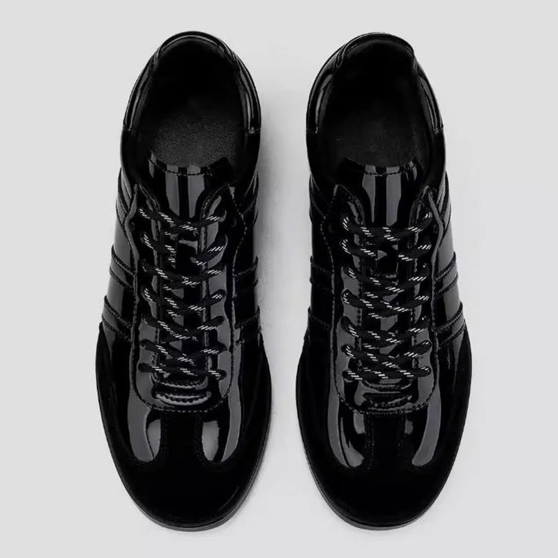 Men’s Fashion Round-Toe Casual Leather– Black Lace-Up Formal & Casual Mens Footwear