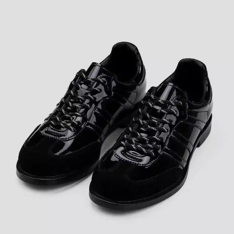 Men’s Fashion Round-Toe Casual Leather– Black Lace-Up Formal & Casual Mens Footwear