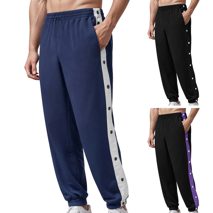 Men’s Color Block Sweatpants – Loose Fit Breathable Casual Trousers