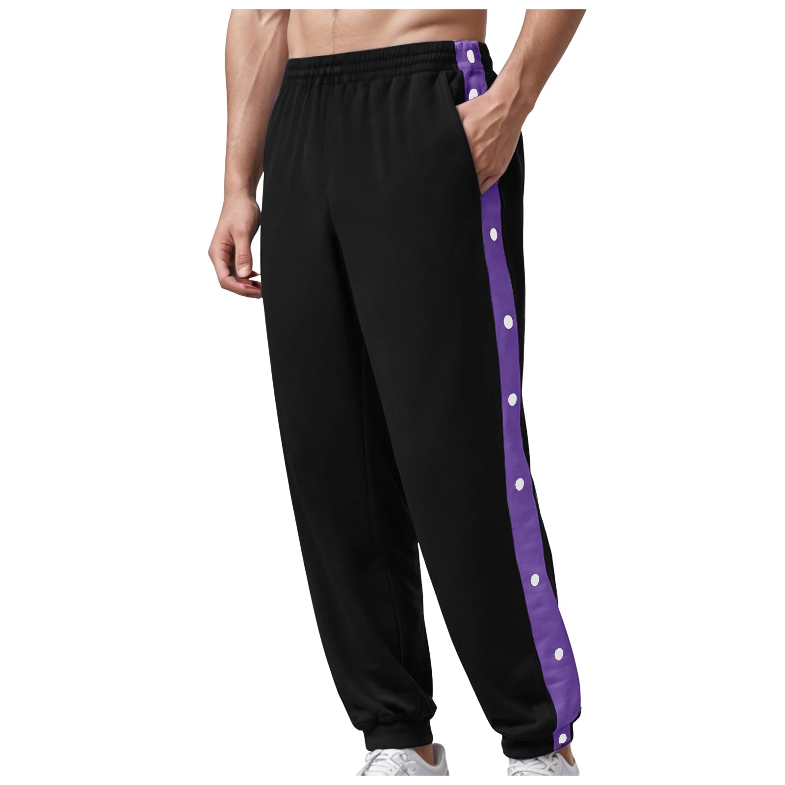 Men’s Color Block Sweatpants – Loose Fit Breathable Casual Trousers