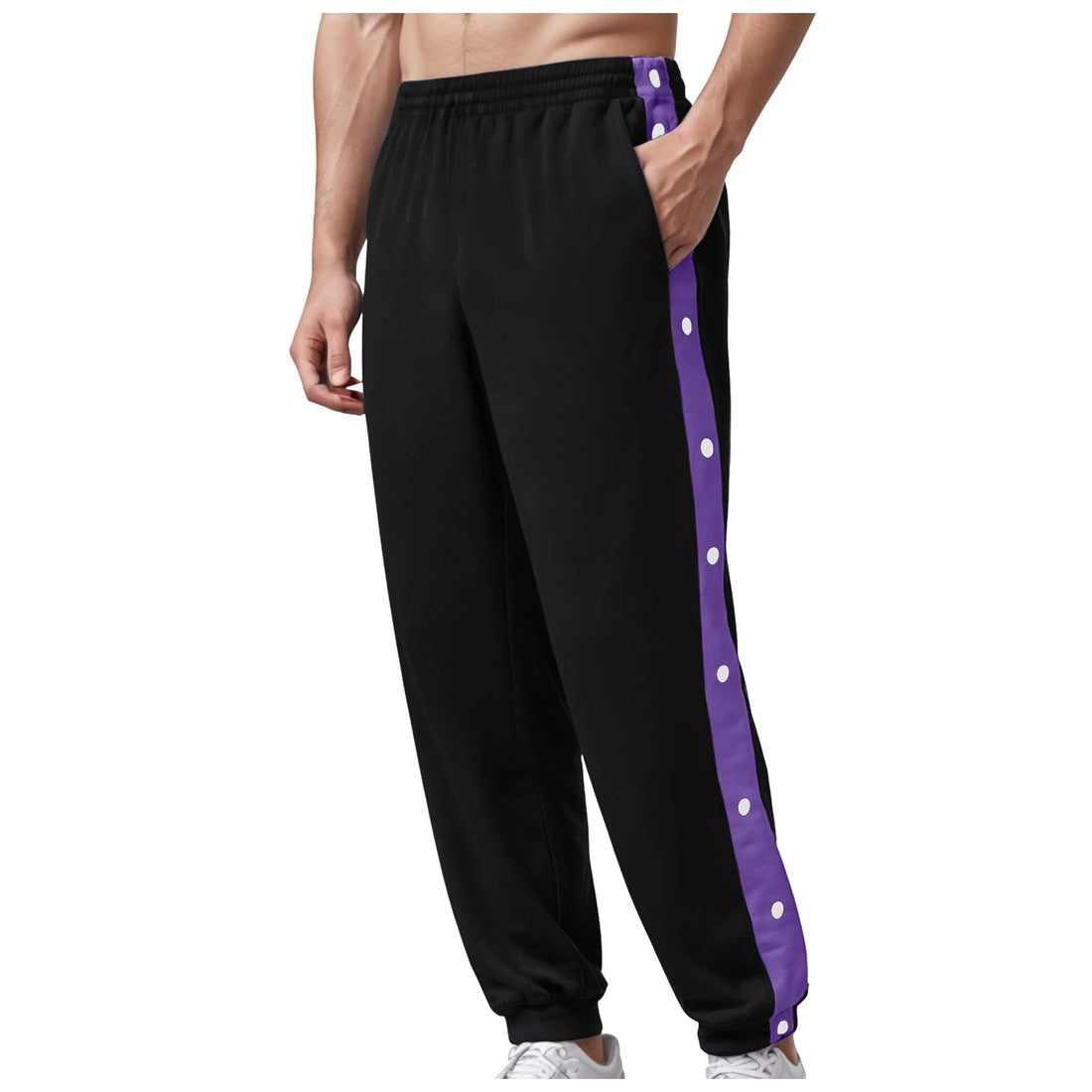Men’s Color Block Sweatpants – Loose Fit Breathable Casual Trousers
