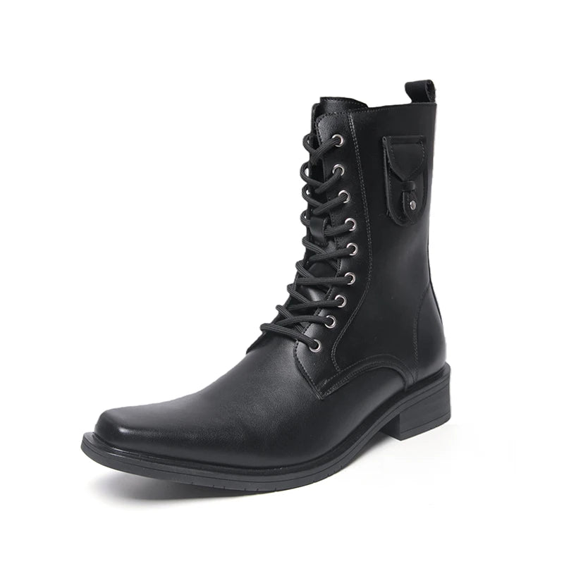 Men's High Top Leather Boots – Classic Business Ankle Boots
