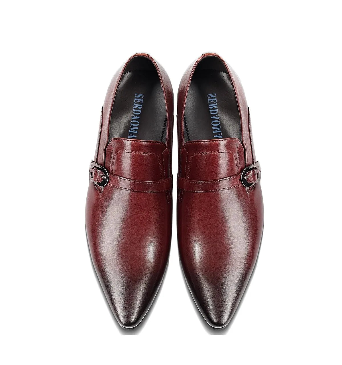 Modern Men’s Genuine Leather Buckle Dress Shoes