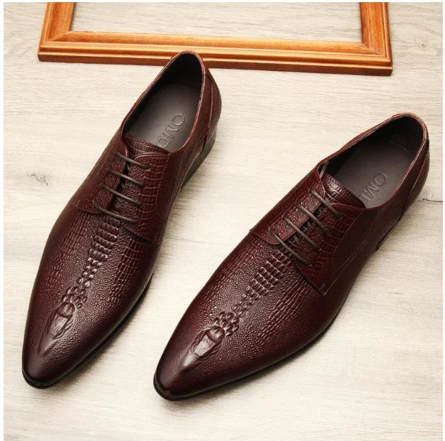 Men’s Genuine Leather Derby Shoes Handcrafted Formal Dress Shoes