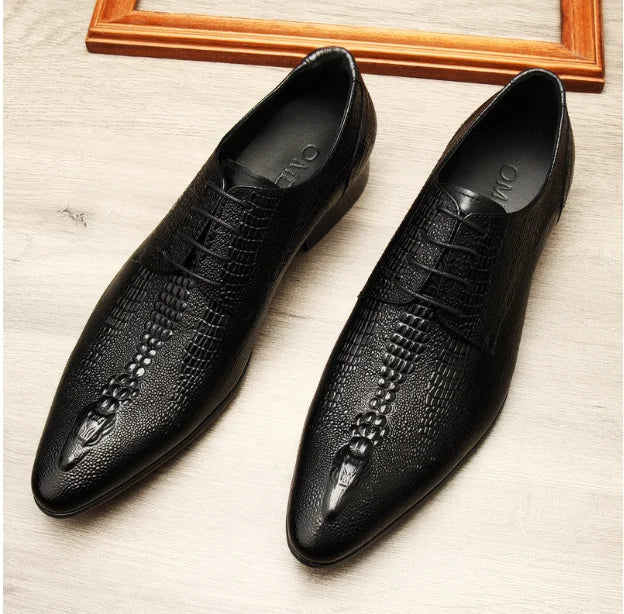 Men’s Genuine Leather Derby Shoes Handcrafted Formal Dress Shoes