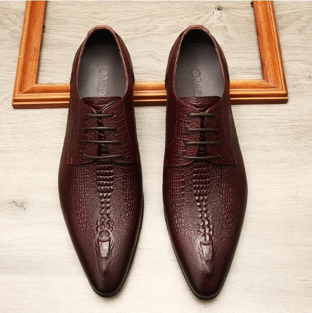 Men’s Genuine Leather Derby Shoes Handcrafted Formal Dress Shoes
