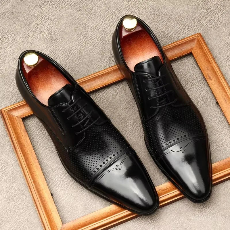 Premium Men’s Genuine Leather Pointed Toe Dress Shoes