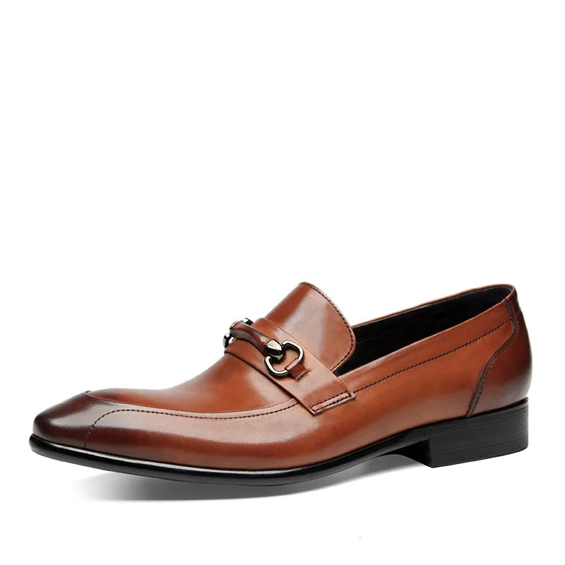 Men’s Pointed Toe Genuine Leather Business Formal Shoes