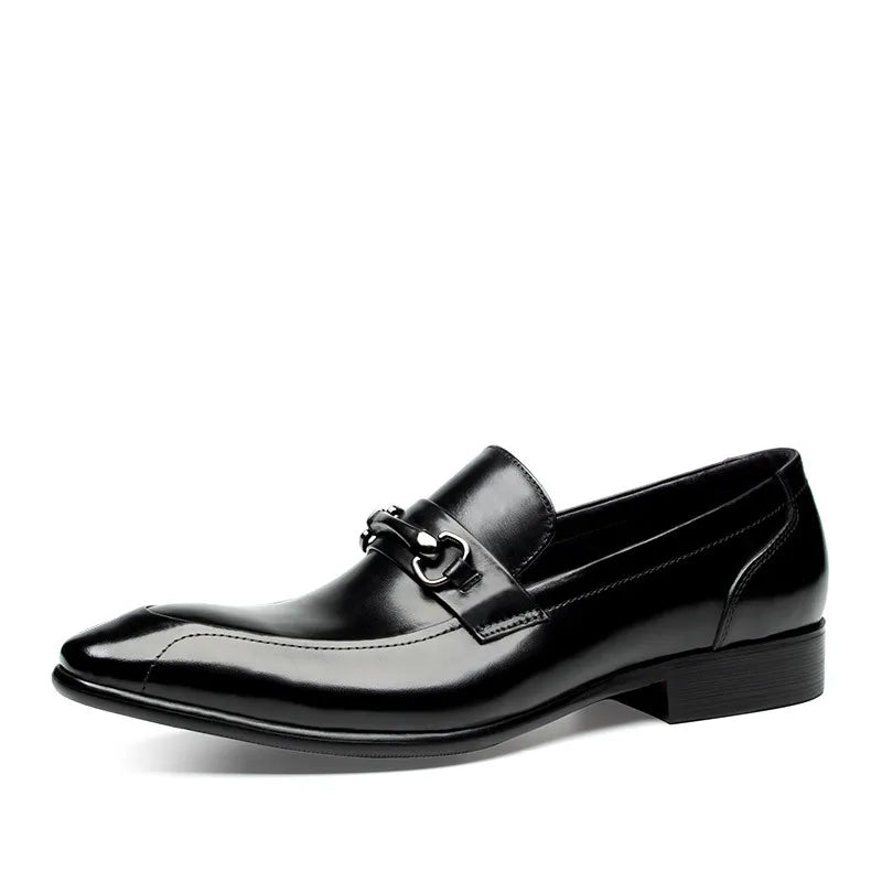 Men’s Pointed Toe Genuine Leather Business Formal Shoes