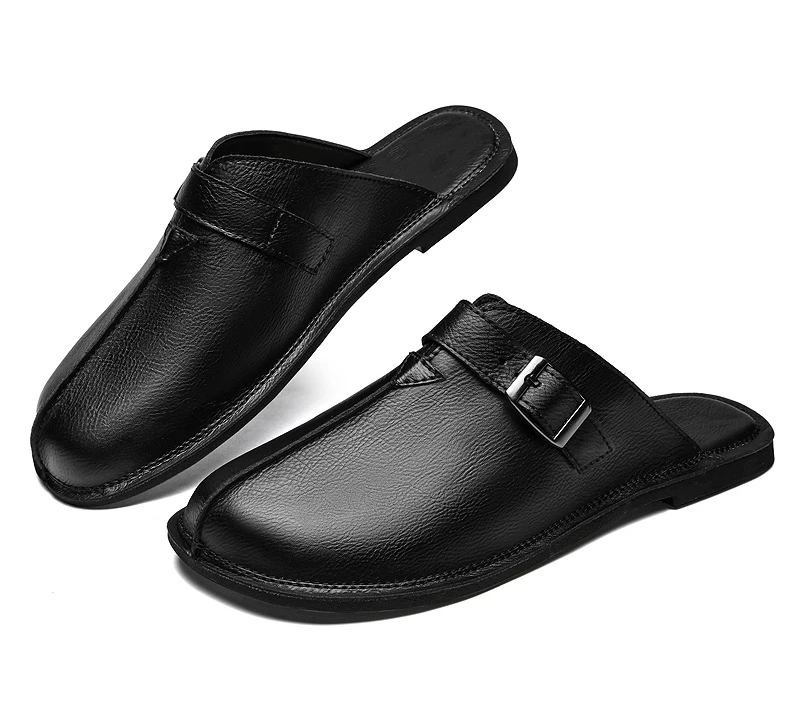 Men’s Classic Leather Sandals Summer Slippers