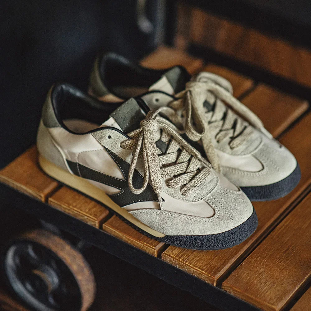 Men's Retro Casual Sneakers – Breathable Low-Top Jogging & Training Shoes | Thick Sole