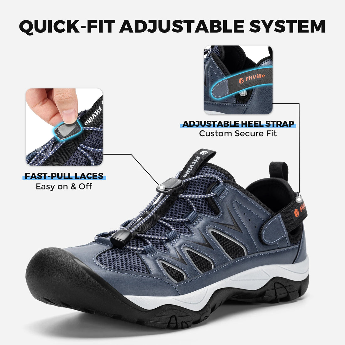 Men's Leather Hiking  Casual Breathable Sandal Shoes