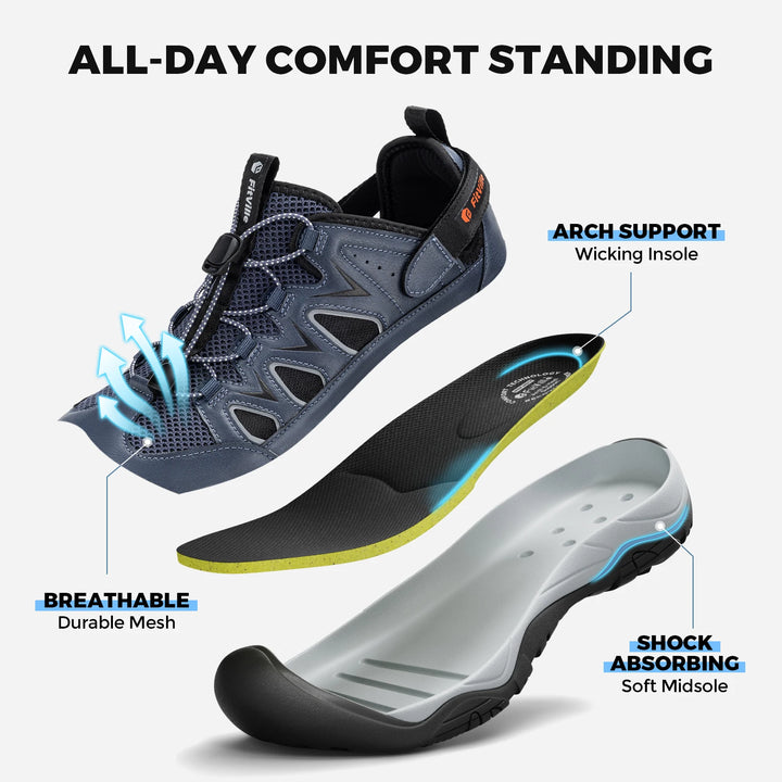 Men's Leather Hiking  Casual Breathable Sandal Shoes