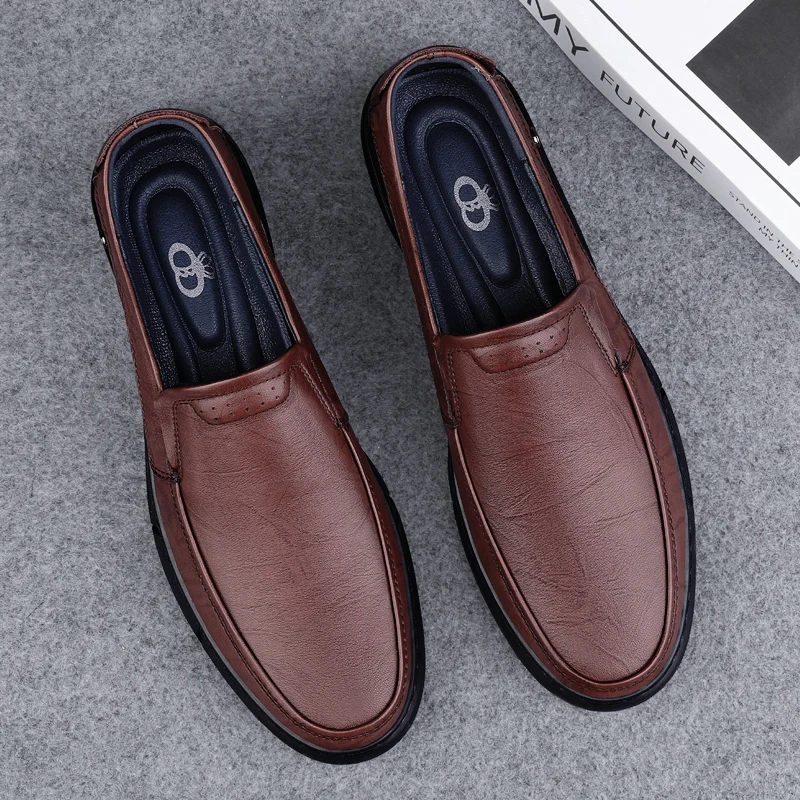 Men's Genuine Leather Oxford Hiking Shoes Men's Casual Loafers