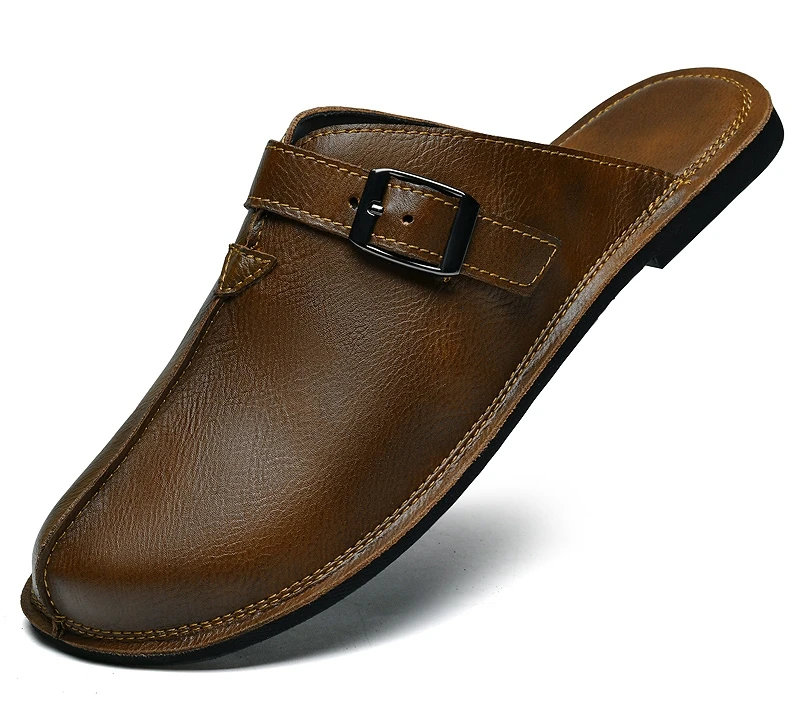 Men’s Classic Leather Sandals Summer Slippers