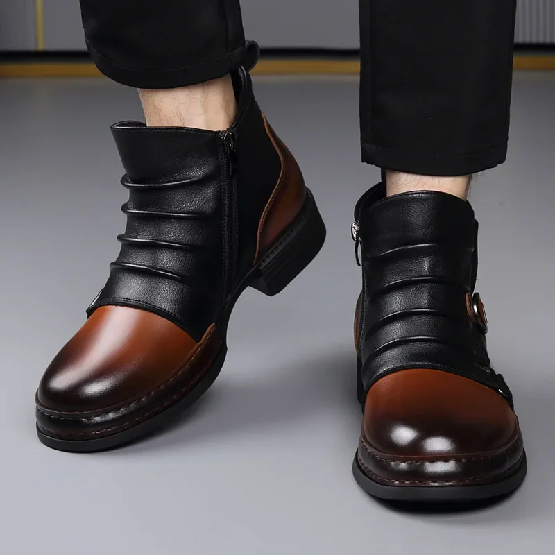 Men's Autumn Winter Retro Ankle Boots Modern Formal Shoes