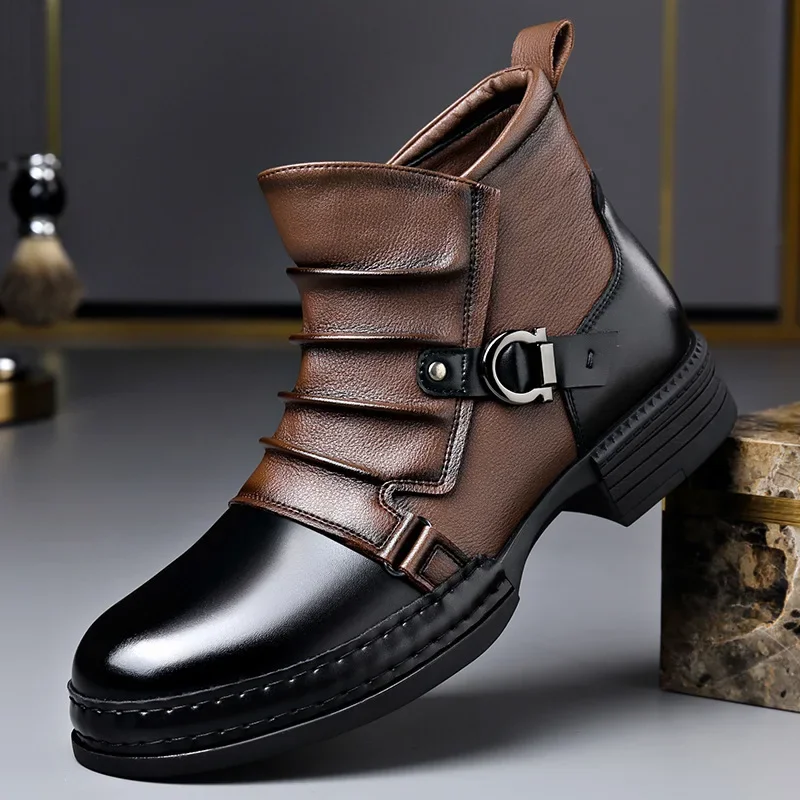 Men's Autumn Winter Retro Ankle Boots Modern Formal Shoes