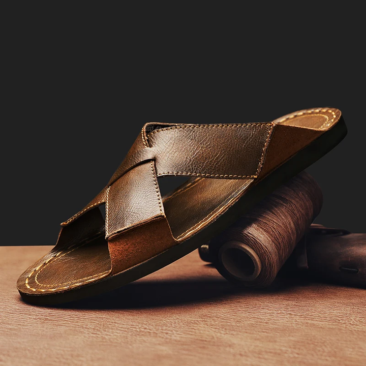 Men’s Classic Leather Sandals Casual Slippers