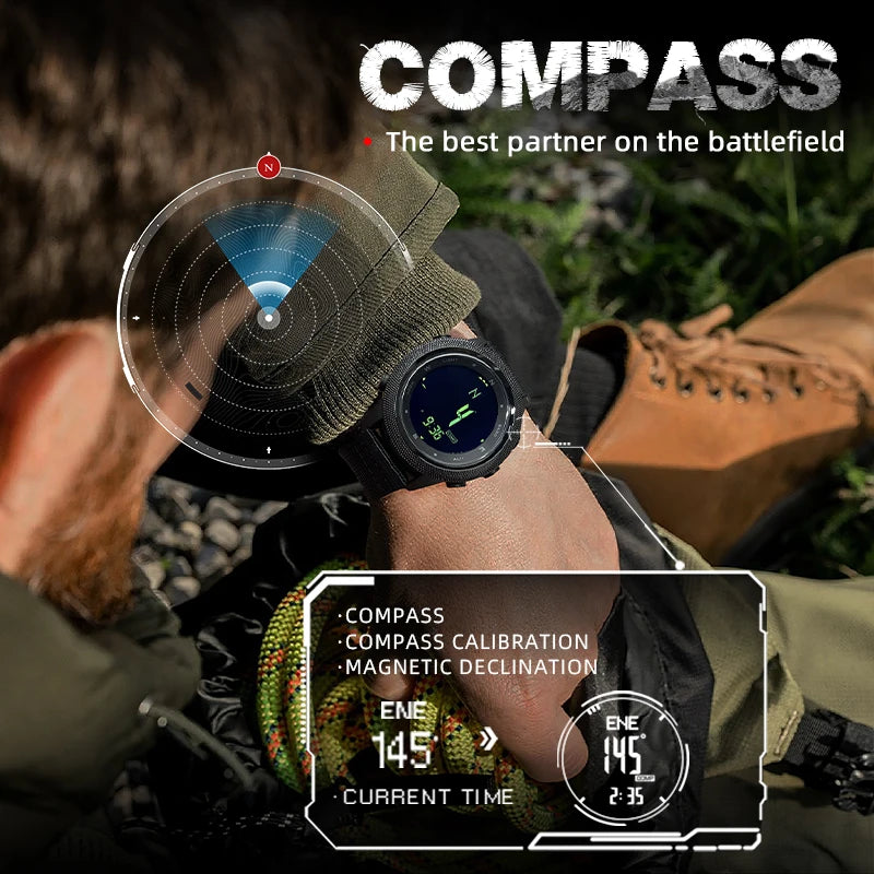 Men's Digital Sports Watch – Outdoor Tactical Waterproof Watch with Altimeter
