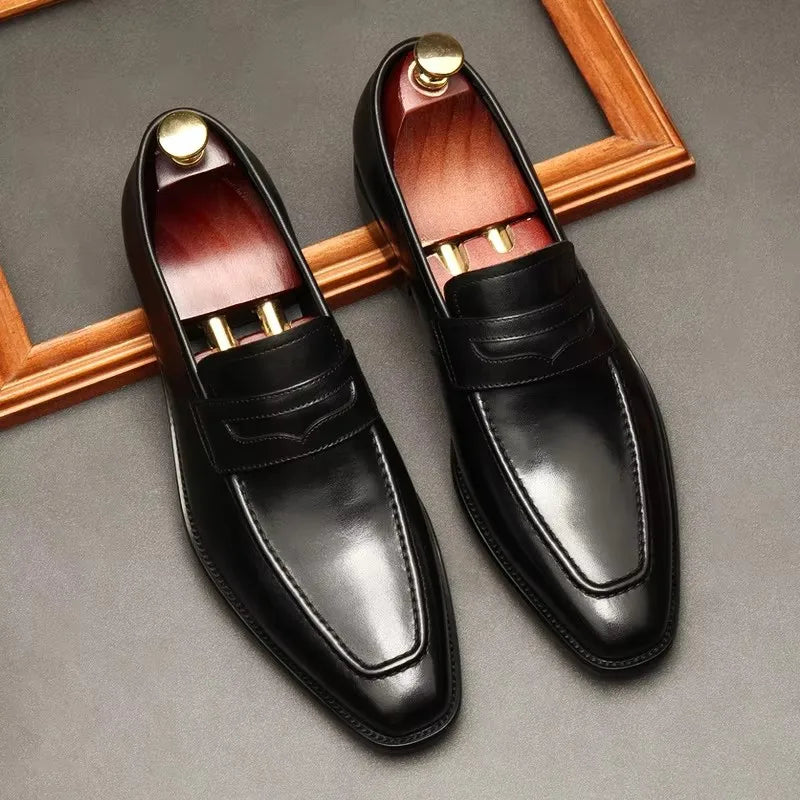 Men’s Leather Brogue Dress Shoes – English Style Formal Business Oxford Shoes