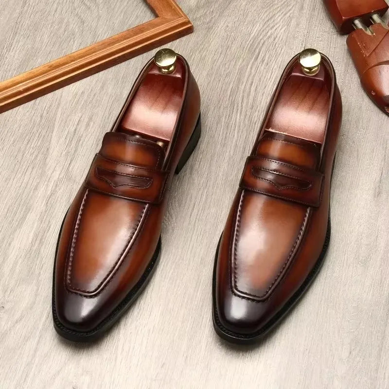 Men’s Leather Brogue Dress Shoes – English Style Formal Business Oxford Shoes