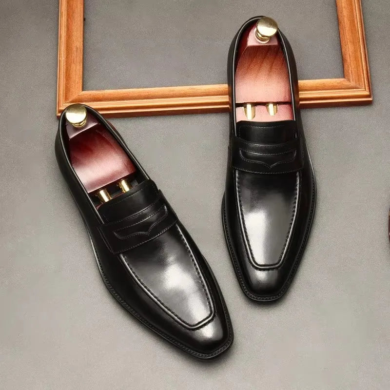 Men’s Leather Brogue Dress Shoes – English Style Formal Business Oxford Shoes