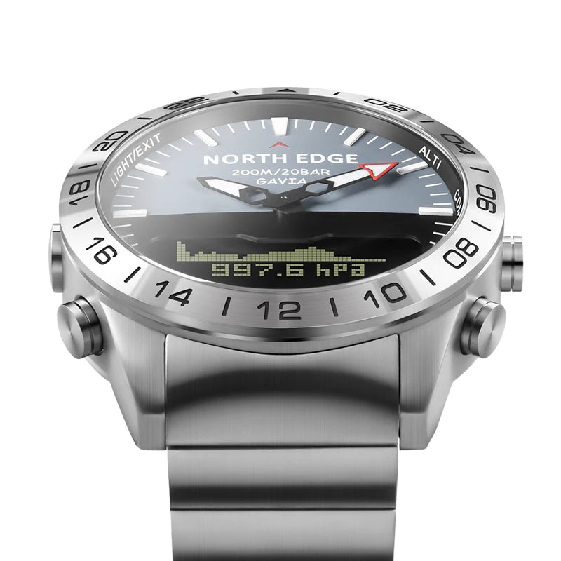 Men's Luxury Stainless Steel Diving Watch – 200M Waterproof Tactical Sports Wristwatch