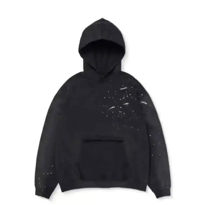 Men’s Retro Washed Grey Hoodie Zipper Jacket – Casual Sports Streetwear