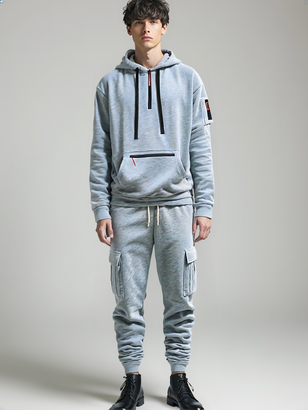 Men’s Fleece Sportswear Set – Autumn & Winter Zipper Sweater