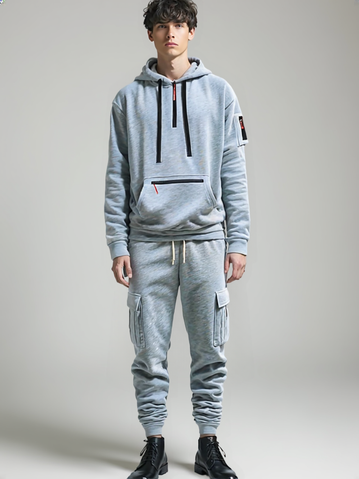Men’s Fleece Sportswear Set – Autumn & Winter Zipper Sweater