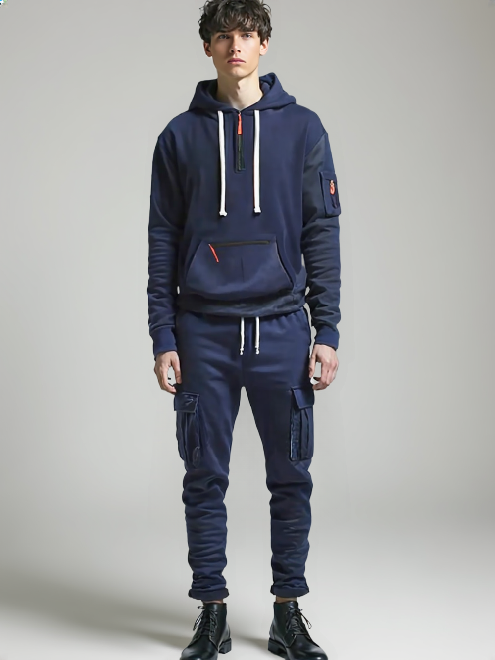 Men’s Fleece Sportswear Set – Autumn & Winter Zipper Sweater